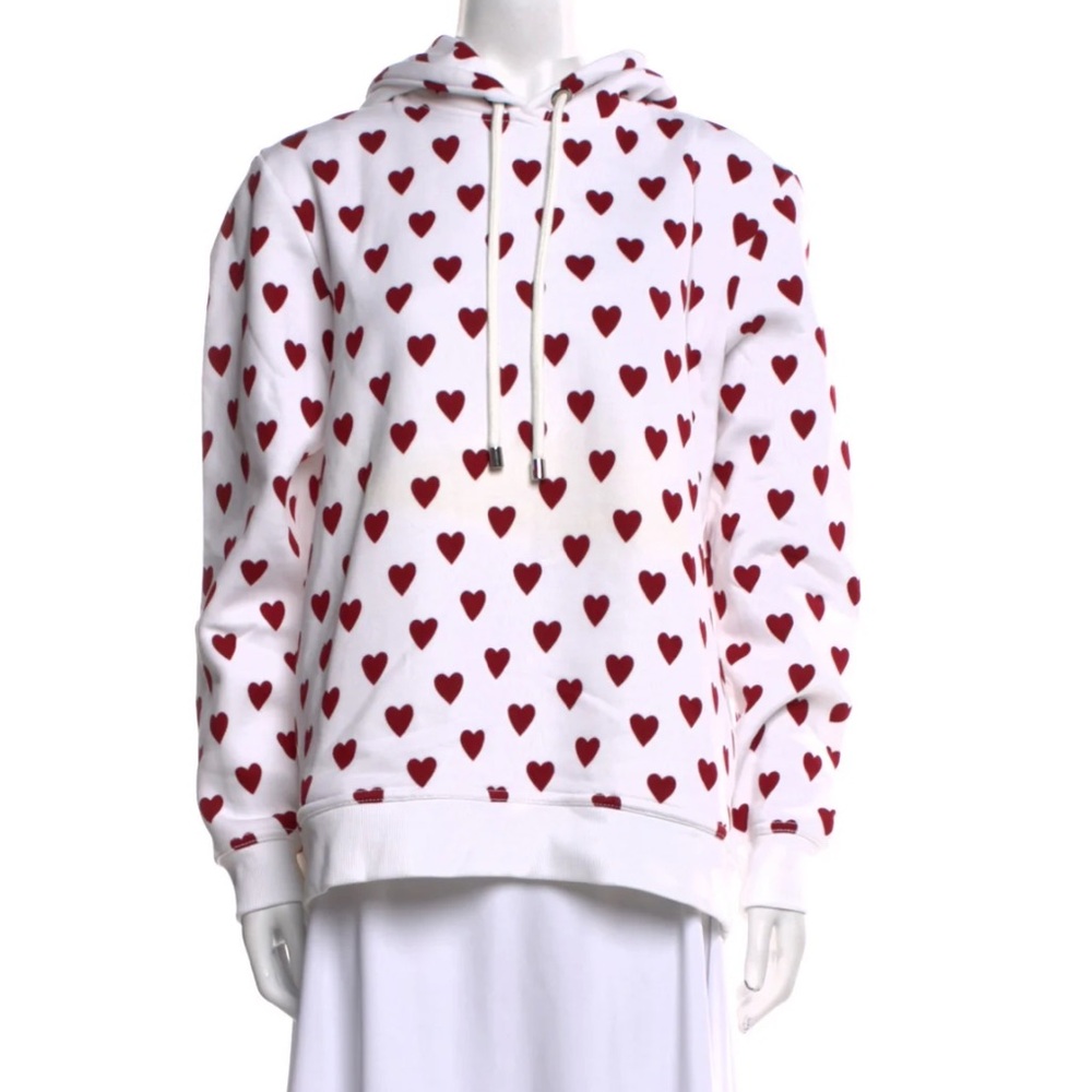 Burberry Red Heart Printed Fleece Hoodie